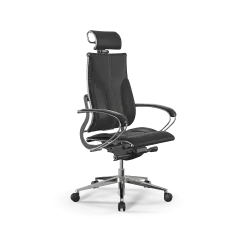 Кресло Метта Yoga 2DM B2-10K черный (бежевая строчка)