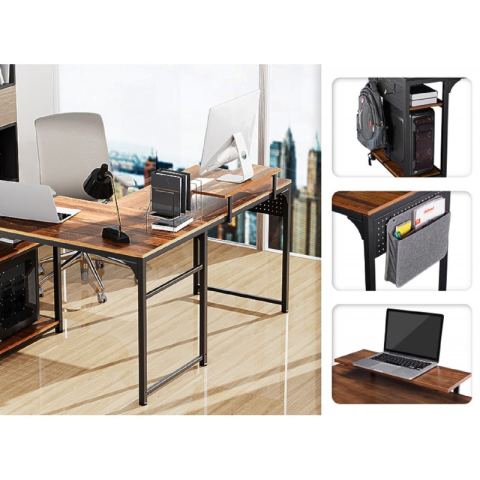 Стол письменный (для компьютера) угловой EUREKA ZX-L150B-RWB с шириной 150 см, Reclaimed Wood