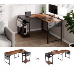 Стол письменный (для компьютера) угловой EUREKA ZX-L150B-RWB с шириной 150 см, Reclaimed Wood