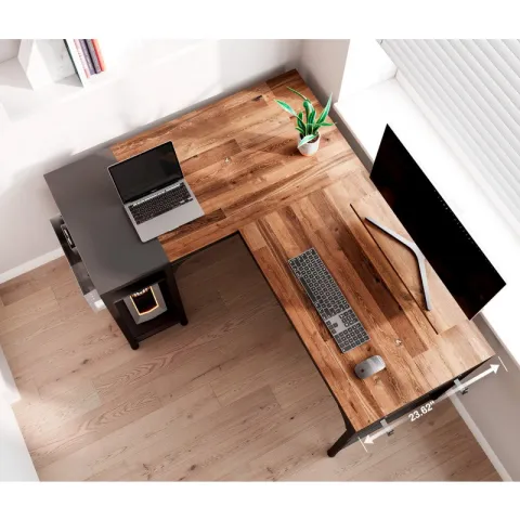 Стол письменный (для компьютера) угловой EUREKA ZX-L150B-RWB с шириной 150 см, Reclaimed Wood