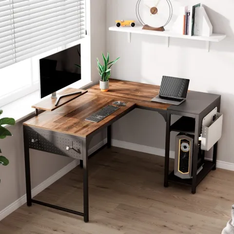 Стол письменный (для компьютера) угловой EUREKA ZX-L150B-RWB с шириной 150 см, Reclaimed Wood